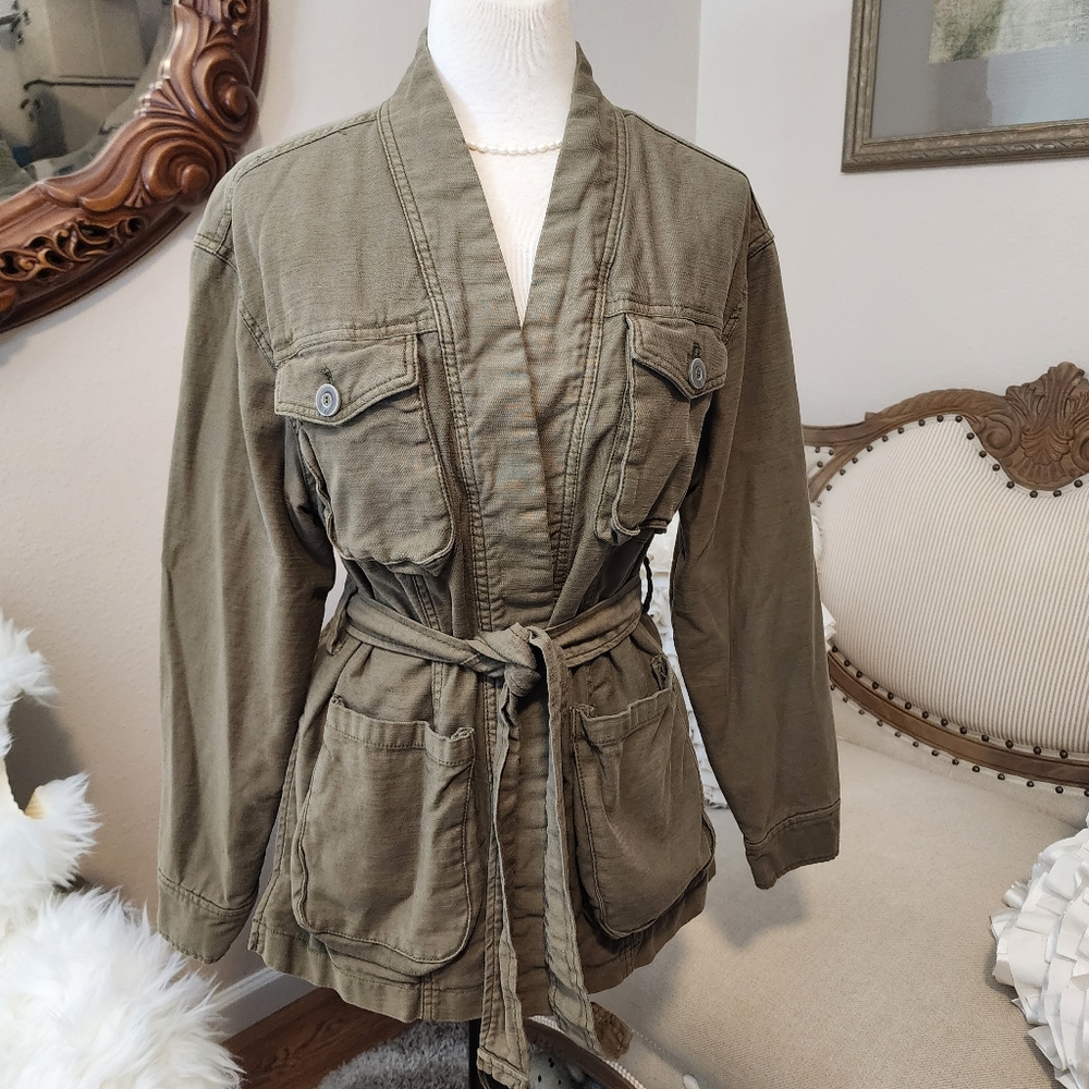 Free People Olive Green Cargo Jacket